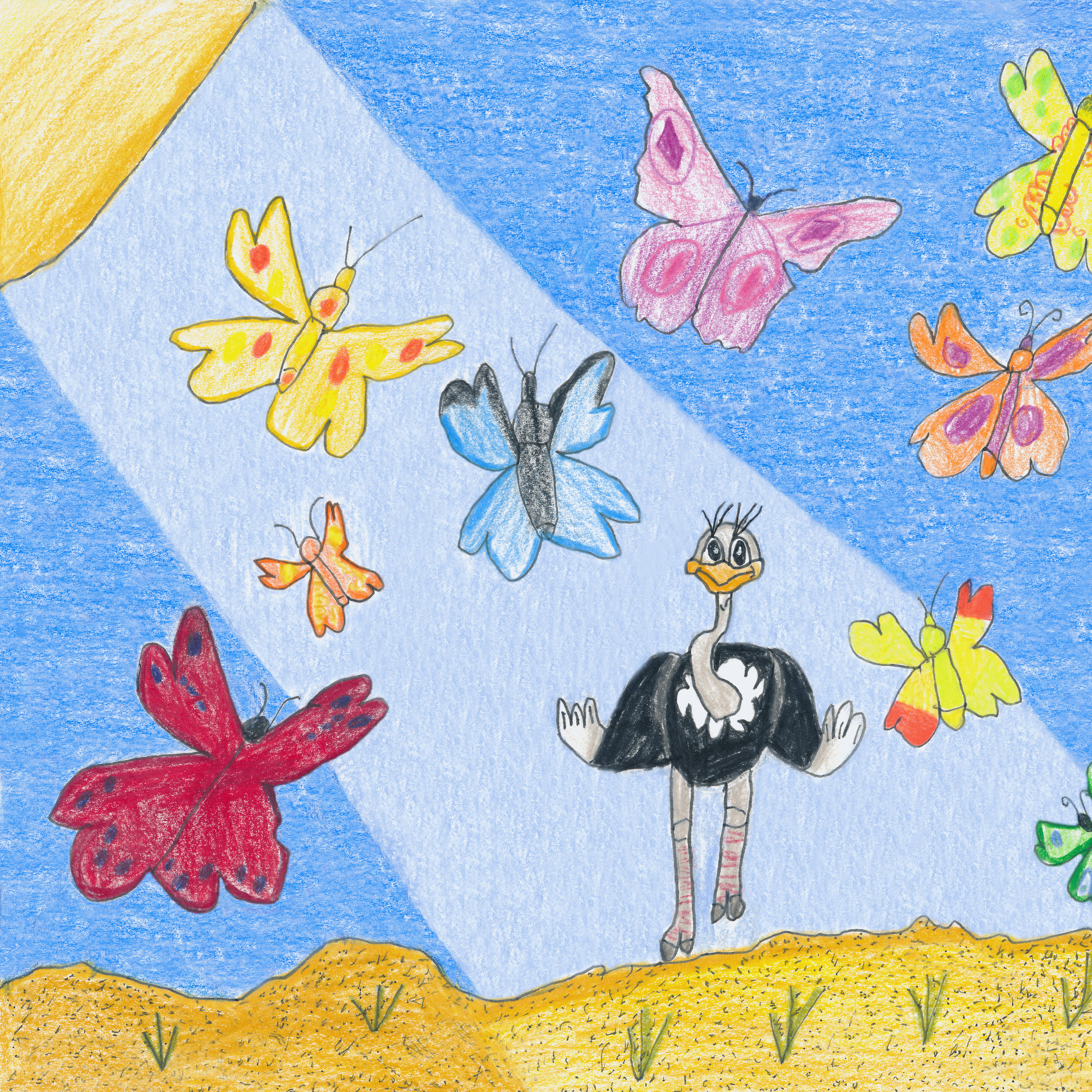 Schmetterlinge und Noomi, „Noomi steckt den Kopf nicht in den Sand“ – ein gemeinsames Projekt der Familie Graf