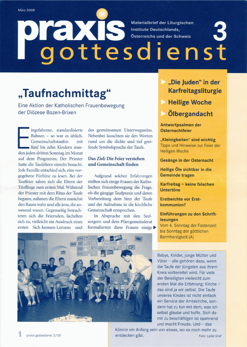 Zeitungsartikel, „Taufnachmittag“