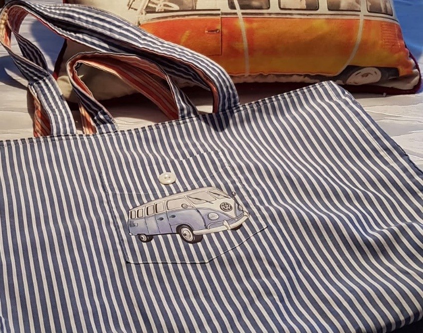 Tasche mit Bulli, Ich gehe immer noch mit meinem Mann shoppen